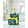 Ceramic soap Dispenser with Sponge Holder for Kitchen Sink Bathroom