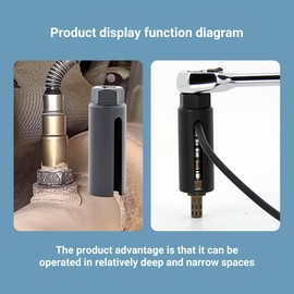 Oxygen Sensor Socket with Side Wire Cutout 3/8” Inch Drive x 7/8” (22mm) fits All Vehicle O2 Removal and Installation Offset Oxygen Sensor Socket
