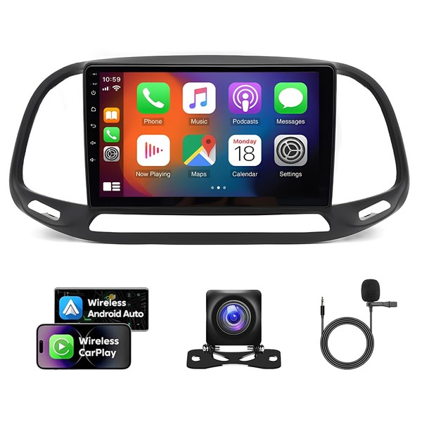 4+64G Android14 Car Audio Stereo w/Carplay Android Auto for Dodge