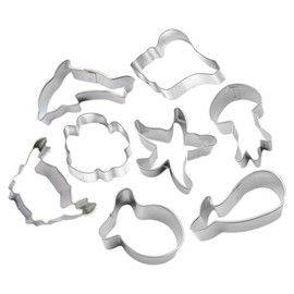 Mini Ocean Aquarium Cookie Cutter 8 Piece Set from The Cookie Cutter Shop – Tin Plated Steel Cookie Cutters