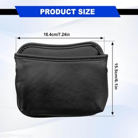 Bolsillo de almacenamiento lateral para asiento de coche, caja de almacenamiento para consola central, organizador de bolsillo lateral para asiento de coche, bolsa de piel sintética (negro)