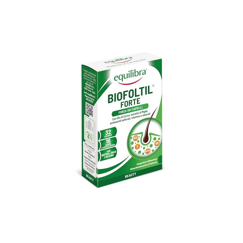 Equilibra Biofoltil Forte, Integratore per Capelli, Unghie e Pelle, con