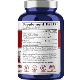 NusaPure Tart Cherry 57,200mg per Caps, 150 Count, Vegan, Non-GMO, Gluten Free