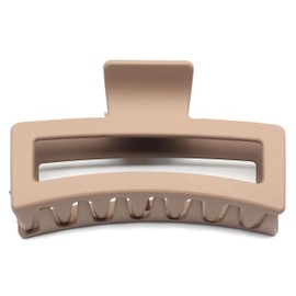 QinGoo Giant Coffee Matte Hair Clip Large Beautiful Women's Hair Clip Elegant Hair Accessory Plastic Headpiece 1 Piece (12.7 cm x 5.3 cm, Coffee)