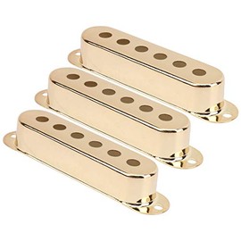 Brass Single Coil Pickup Cover, 3Pcs Coil Pickup Covers 48mm/50mm/52mm Musical Instrument for Fender ST SQ Electric Guitar (Gold)