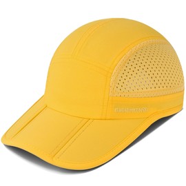 GADIEMKENSD Men's Folding Outdoor Hat, Long Brim, UPF 50+, UV Protection, yellow, 55.0-60.0 cm