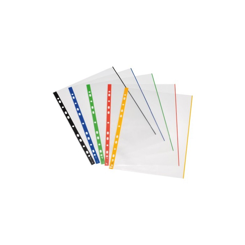 Herlitz 10914422 Document Wallet A4, Polypropylene, Transparent with Coloured Edge,