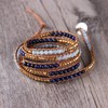 KELITCH Created-Lapis-Lazuli Agate Bead 5 Strands Sectioned Wrap Bracelet
