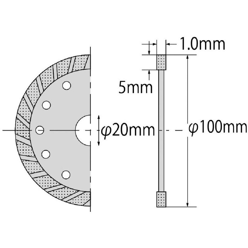 Lobtex TWX10510 Diamond Wheel Tile-Kun Wave Type 3.9 inches (100