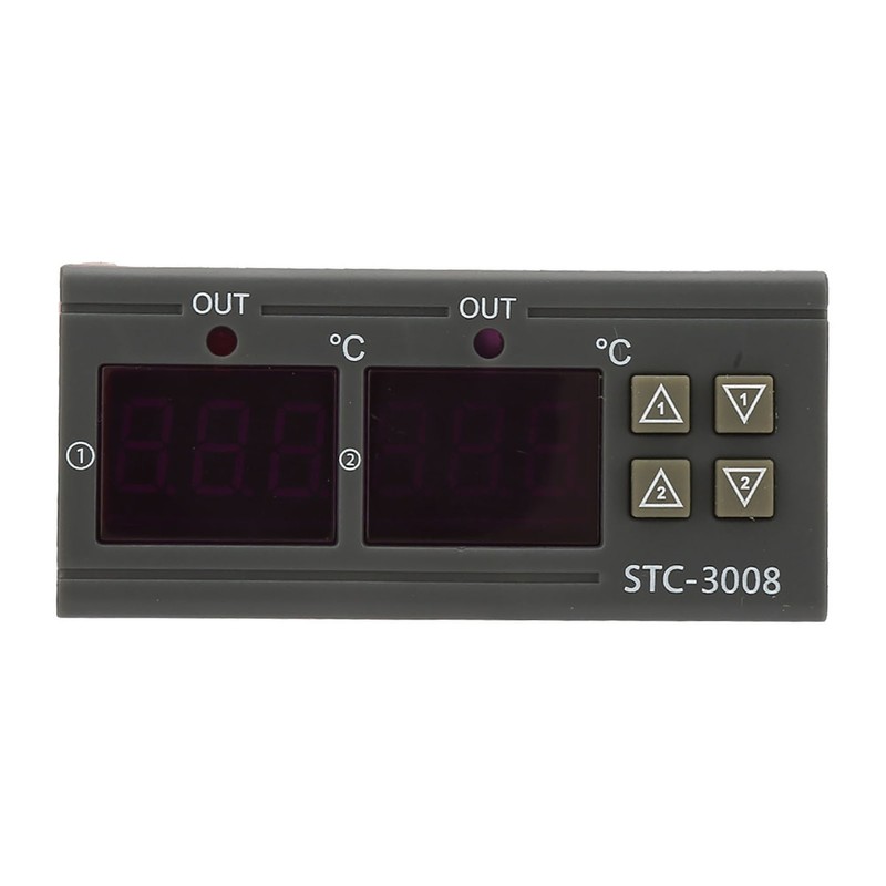 STC-3008 Dual Display Dual NTC Probe Sensor Digital Temperature Thermostat