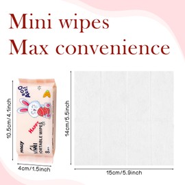 Etenpo Wet Wipe Travel Size, Mini Makeup Wipes, Easy Portability, Skin-Friendly Ingredients, 3 Pack Total 64 Wipes, Pink