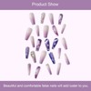 24 PCS Press-on Nail Long Fake Nail Violet Pattern False