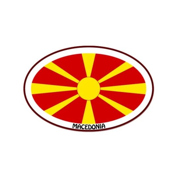 Stickerchest Macedonia Euro oval car window bumper sticker decal 5"