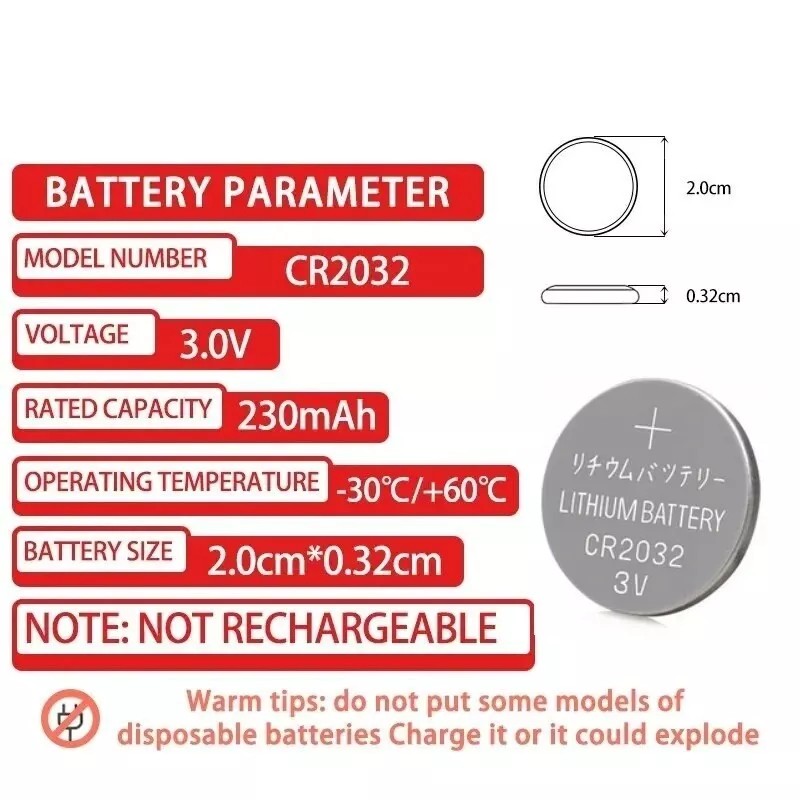 GF Computers CR2032 Lithium 3V Coin Battery For Pet Water