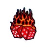 Dice Fire Flame Biker Rider Logo Applique Embroidered Sew on