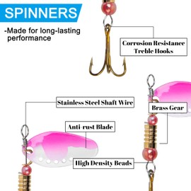 Fishing Lures Spinner Baits Kit Hard Metal Spinner Lures Spoon Spinnerbaits Swimbait Crankbaits Minnow Variety Kit for Bass Trout Salmon Walleye Pike with Tackle Box