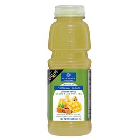 Langers Blue Zones Inspired Unsweetened Tea, Green & Jasmine Tea with Fruit Juices, 15.2 fl oz (Pack of 12)