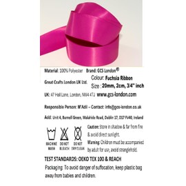 25 Yards / 23 Meters of Satin Ribbon 20mm in Multiple Colours Satin Ribbon Tying Gift Ribbon Wedding Trimming Crafts Apron Deco. (Fuchsia Pink)
