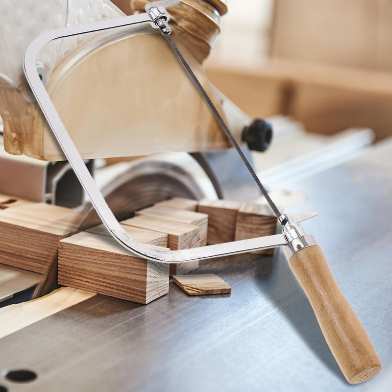 NUOBESTY 1 Set Coping Saw for Woodworking, Wooden Handle Hand