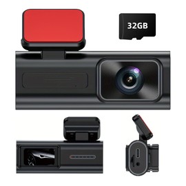 DWCQRTM Dash Camera, Front and Rear Camera, 1440P, Small Dash Camera, 1.47-inch LCD Screen, HDR/WDR Image Correction Technology, G-Sensor, Night Vision Function, 170° Ultra Wide Angle, Overwrite