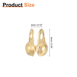 uxcell 20 Pcs 2mm Cord Ends Open, Clamshell End Caps, Bead Tips Knot Covers, Bead End Caps, Crimp Bead Calotte Ends Knot Covers for DIY Bracelet Necklace Jewelry Making, Gold