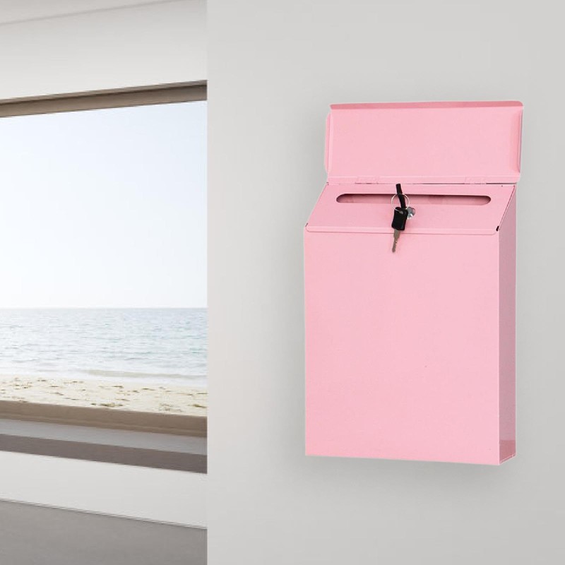 Generic Retro Post Box Wall Mounted Mailbox with Lock and