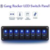 Geloo 8 Gang Switch Panel, 12 V/24 V Waterproof Toggle