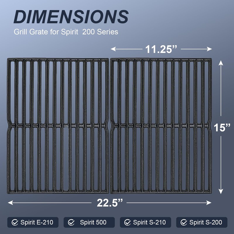 Uniflasy 15 inch Grates for Weber Spirit 200 Side Control