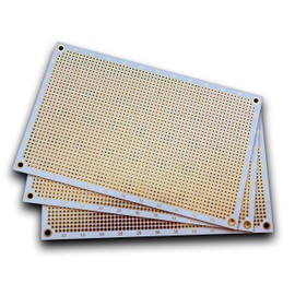 Double sided perforated grid board with round pads.