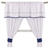 BabyDoll Unique Valance Curtain Set, Navy, 5 Piece