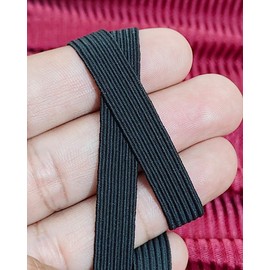 SewFlex® Flat Elastic 10m Band Cord for Sewing DIY Projects, Arts and Crafts, Dressmaking, Haberdashery and Clothing Accessory, Material, Supplies Strip of Garter (Black, 10mm, 3/8inch)