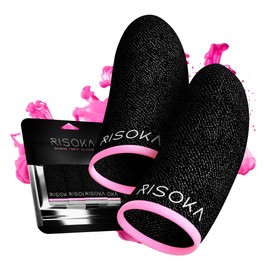 RISOKA® Pack of 10 Gaming Finger Sleeves - Extra High: 34% Silver Fibres - For Pro Mobile Gaming - PUBG Finger Sleeve - Finger Sleeve Gaming - PUBG Mobile Gaming Finger Sleeve - Finger Gloves