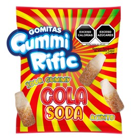 GummiRific Gomitas agridulces en forma de botellas de cola en presentación de 150 g.