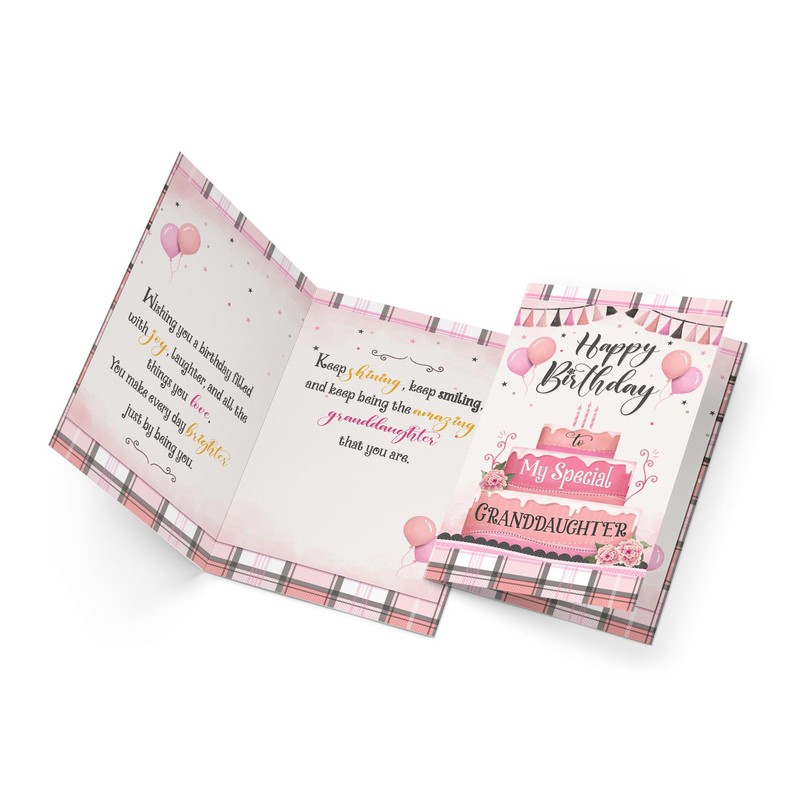 Prime Greetings Granddaughter Birthday Card, Made in America, Eco-Friendly, Thick