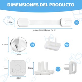 60pcs Kit de Seguridad Completo para Niños, Kit de Seguridad para Niños en Casa, para Enchufes, Protectores de Esquinas y Cierres para Cajones, contra Heridas Cabeza, Mesas, Muebles
