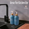 Loochica Blue 2 Pack Glass Soap Dispenser Set, Hand and