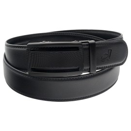 QHA New Mens Ratchet Automatic Leather Belts Buckle Casual Fashion Designer Q5085-Black-38-42"