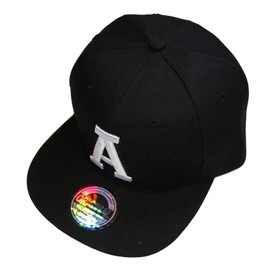 Lettering Initials Snapback Cap Black & White - A, Size: About 52-60 cm , Umfang: CA. 52-60 cm