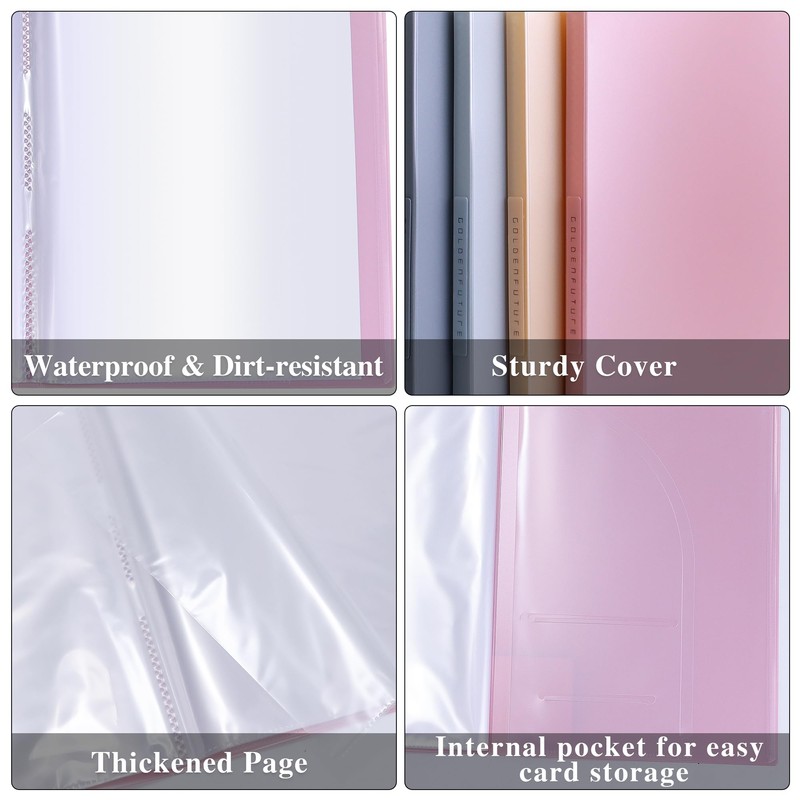 Tuhangcc Binder with Plastic Sleeves 8.5x11 20-Pocket - Heavy Duty