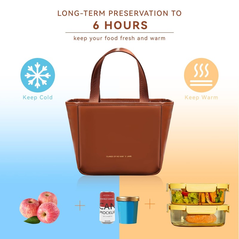 Lunch Bag for Women, 9.5l Insulated Lunch Bag,Pu Leather Lunch