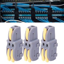 20Pcs 1 to 2 Quick Splitter Wire Terminals, AWG 28-12 Lever Nut Wire Connector (Wire Need Strip), Rated 250V 32A Splicing Connectors (Yellow)