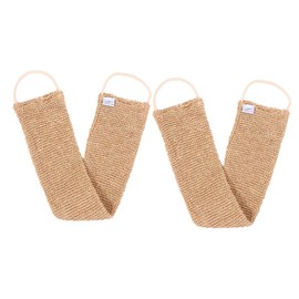 Outanaya 2Pcs Back Scrubber Towel for Bathing Long Strap Exfoliating Shower Belt Durable Ramie Jute Material for Dead Skin Removal Suitable for All Heights