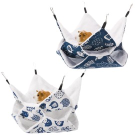 ZhouBoat 2Pcs Guinea Pig Rat Hammock, 3 Layer Guinea Pig Hamster Cute Ferret Hanging Hammock Bed, Rat Hammock for Cage Guinea Pig Accessories for Small Animals Chinchilla Parrot Sugar Glider Ferre