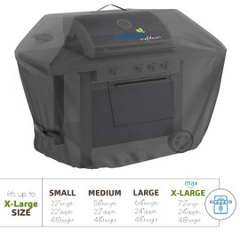 Nestl BBQ Grill Cover, Heavy Duty Grill Covers - Waterproof Gas Grill Covers, Durable UV & Fade Resistant Barbecue Grill Cover with Front Zipper Pocket - 72 Inch, Black