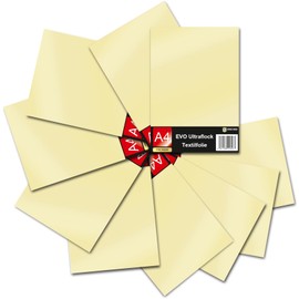 Evo Ultraflock Textile Film for Plotter, 33 Colours, Flock Film in DIN A4 Format, 30 x 20 cm, Plotter Film for Fabric, Clothing, T-Shirts, Flock Film Accessories (Set of 10, 029 Beige)