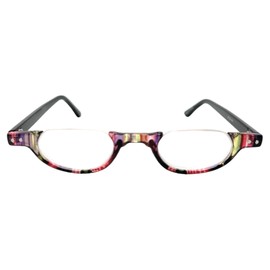 Incredible Bargains The Hunter Half Moon Under Frame Reading Glasses + 3.00 Pink Blue Stripe