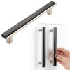 BEROSSA Black and Nickel Cabinet Pulls Matte Black and Brushed