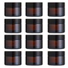 Glass Cosmetic Jars with Lids, 12 Pcs Amber Glass Round