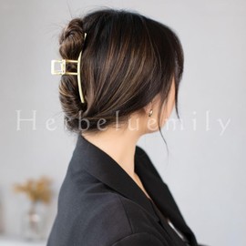 Herbeluemily Hair Clip Hair Claw Hair Accessories Barrette Pearl Bijou Gold B