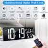 Large Digital Wall Clock with Remote Control 17.2" LED Large